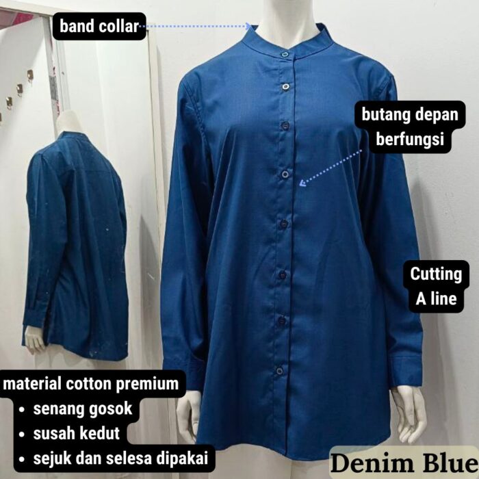 kemeja denim blue